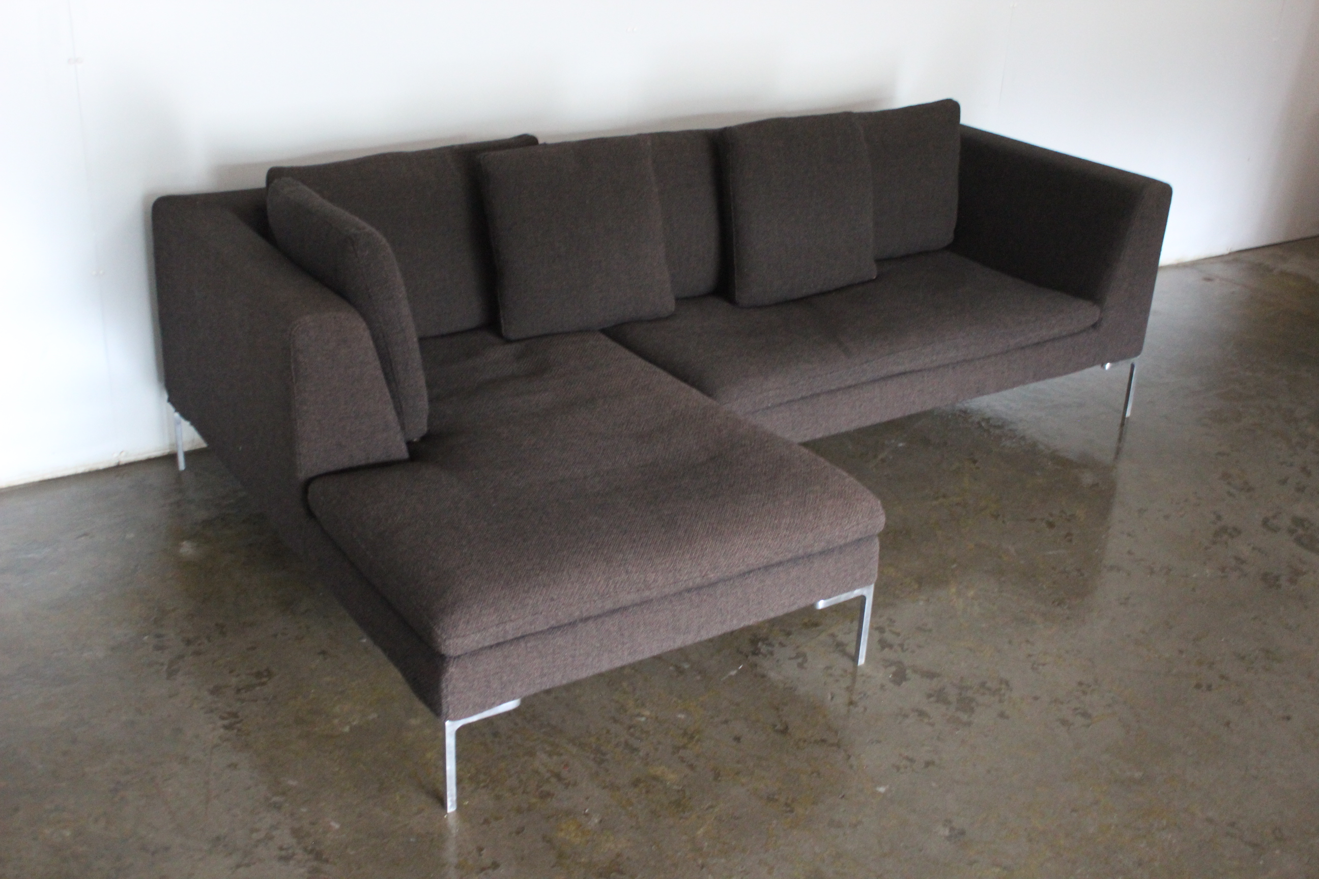 Gorgeous Compact B&B Italia "Charles" L-Shape Sectional Sofa In Brown ...