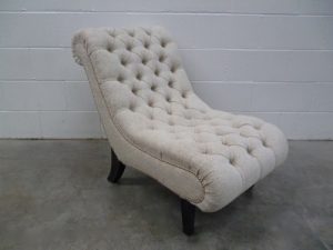 Mint "Brewster" Chaise Chair in Romo Fabric, Handmade by George Smith Craftsmen