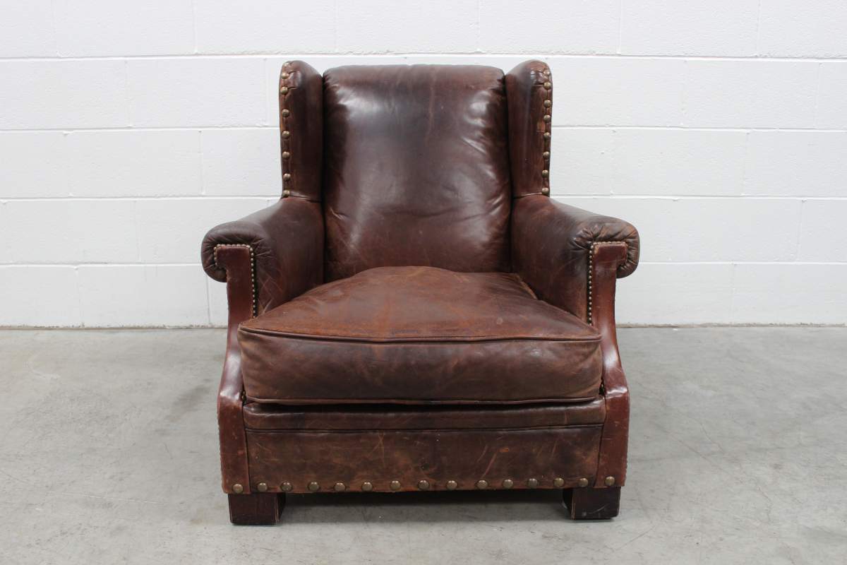 ralph lauren leather club chair