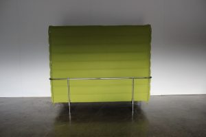 Sublime Mint Vitra "Alcove" 2-Seat Highback Sofa in Lime Green "Credo" Fabric - 3 Available