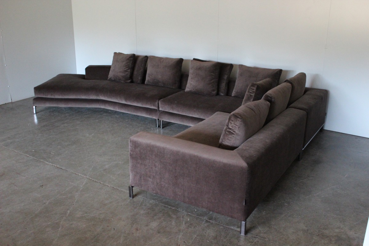 Mint Peerless Minotti Allen Sectional L Shape Sofa In Taupe Brown   IMG 0787 