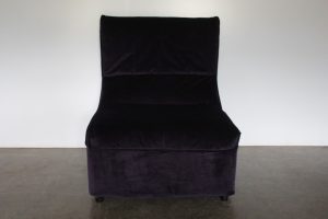 Rare Mint 1975 B&B Italia "Baia" Armchair in Deep Purple Microfibre Velvet