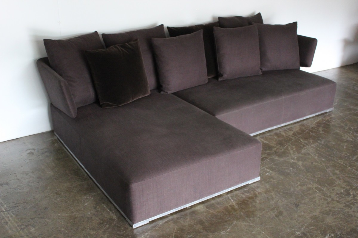 Impeccable B&B Italia "Amoenus" Compact L-Shape Sectional Sofa In Dark ...