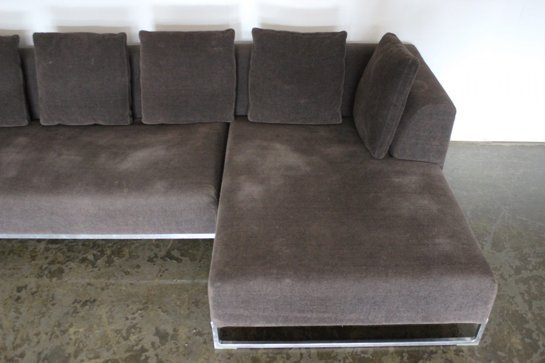 Superb B&B Italia "Solo" L-Shape Sectional Sofa In Brown Black Woven ...