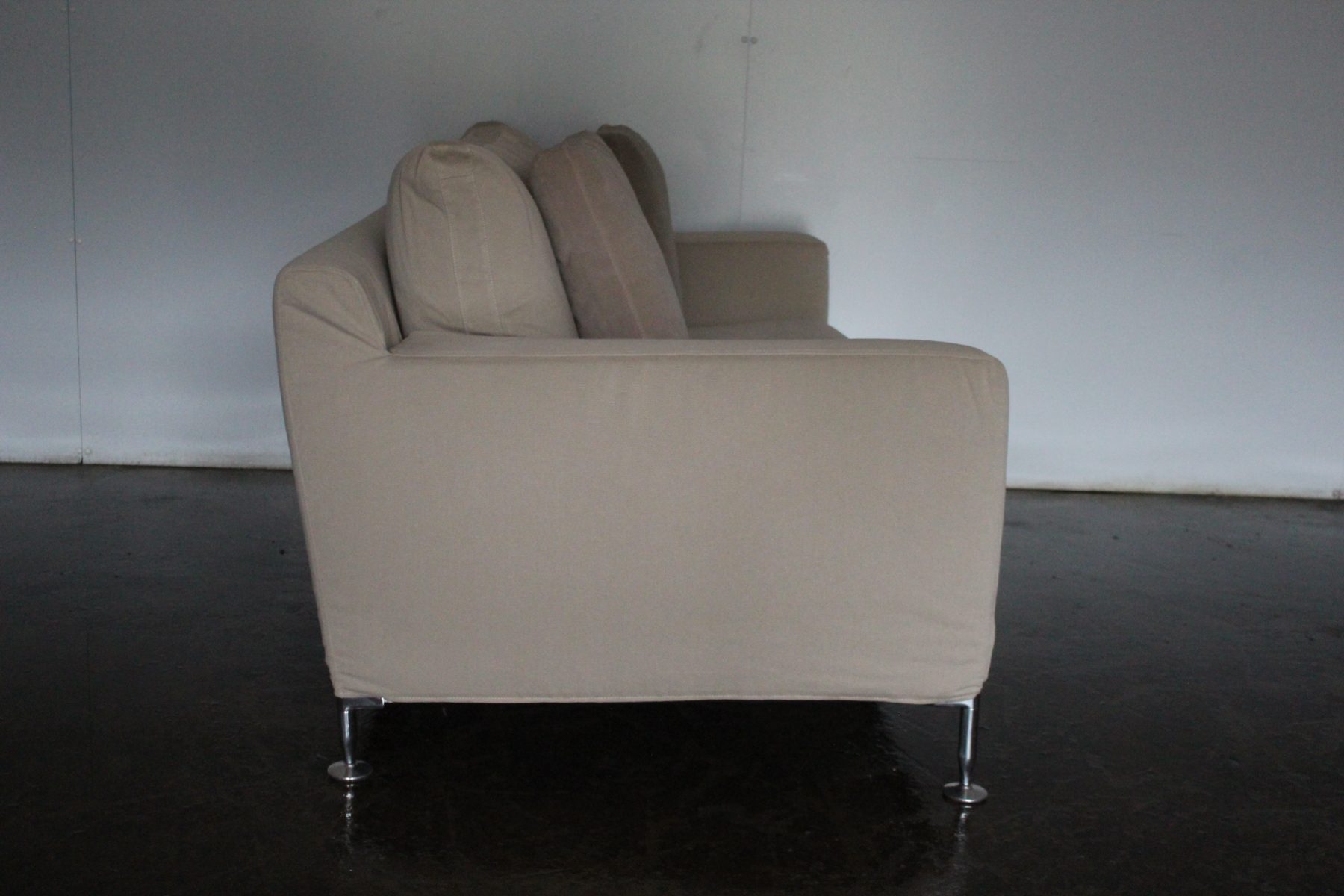 Rare Pristine B&B Italia “Harry 175” 2-Seat Sofa in Neutral Woven-Linen ...