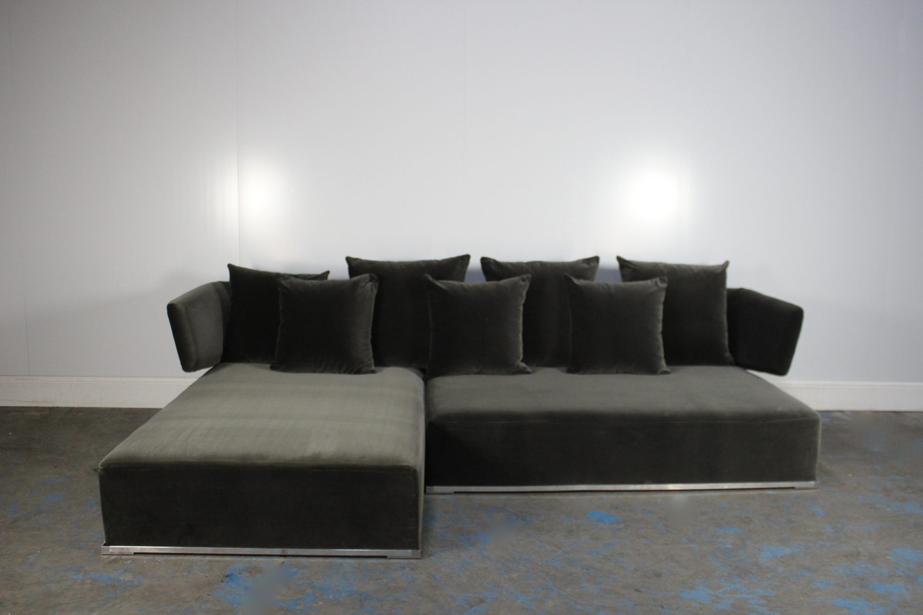 Pristine B&B Italia "Amoenus" Compact L-Shape Sectional Sofa In Dark ...