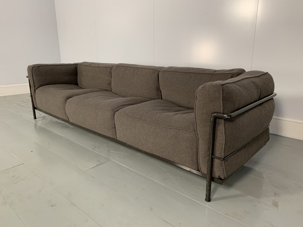 cassina 3 seater leather sofa