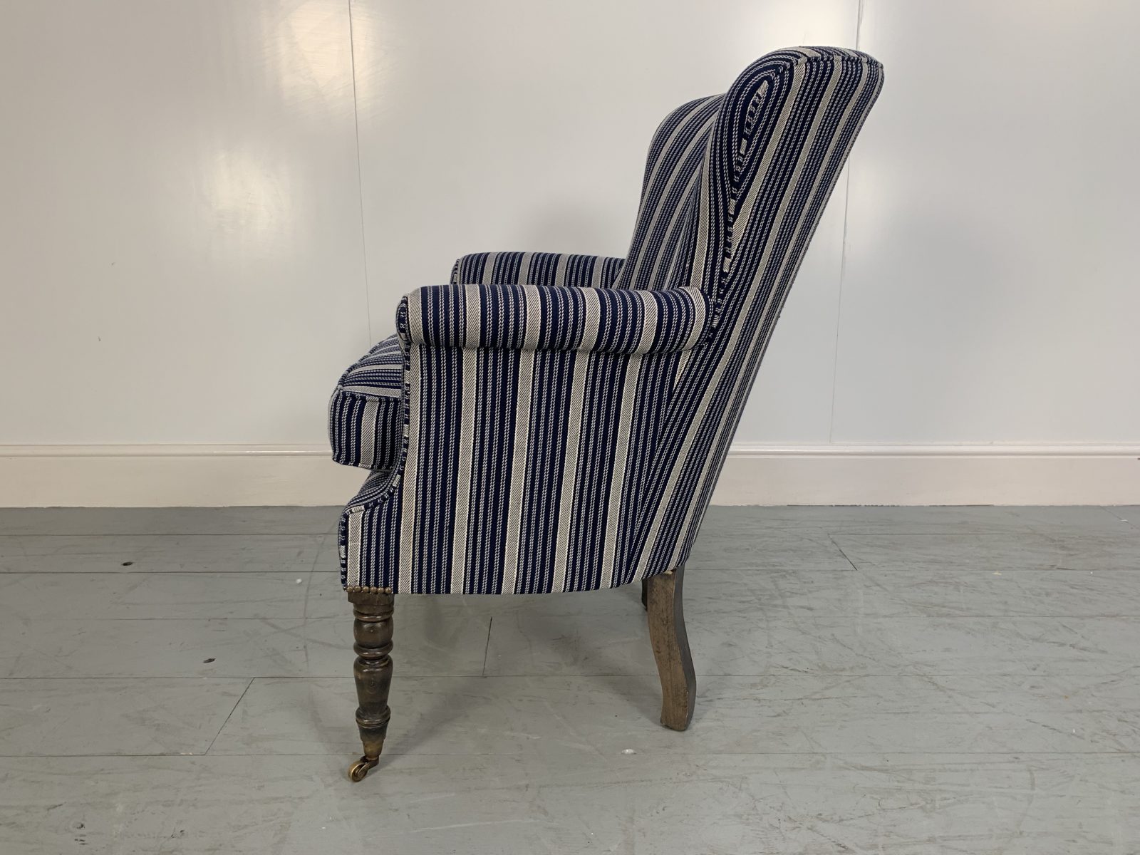 Navy and store white striped chair