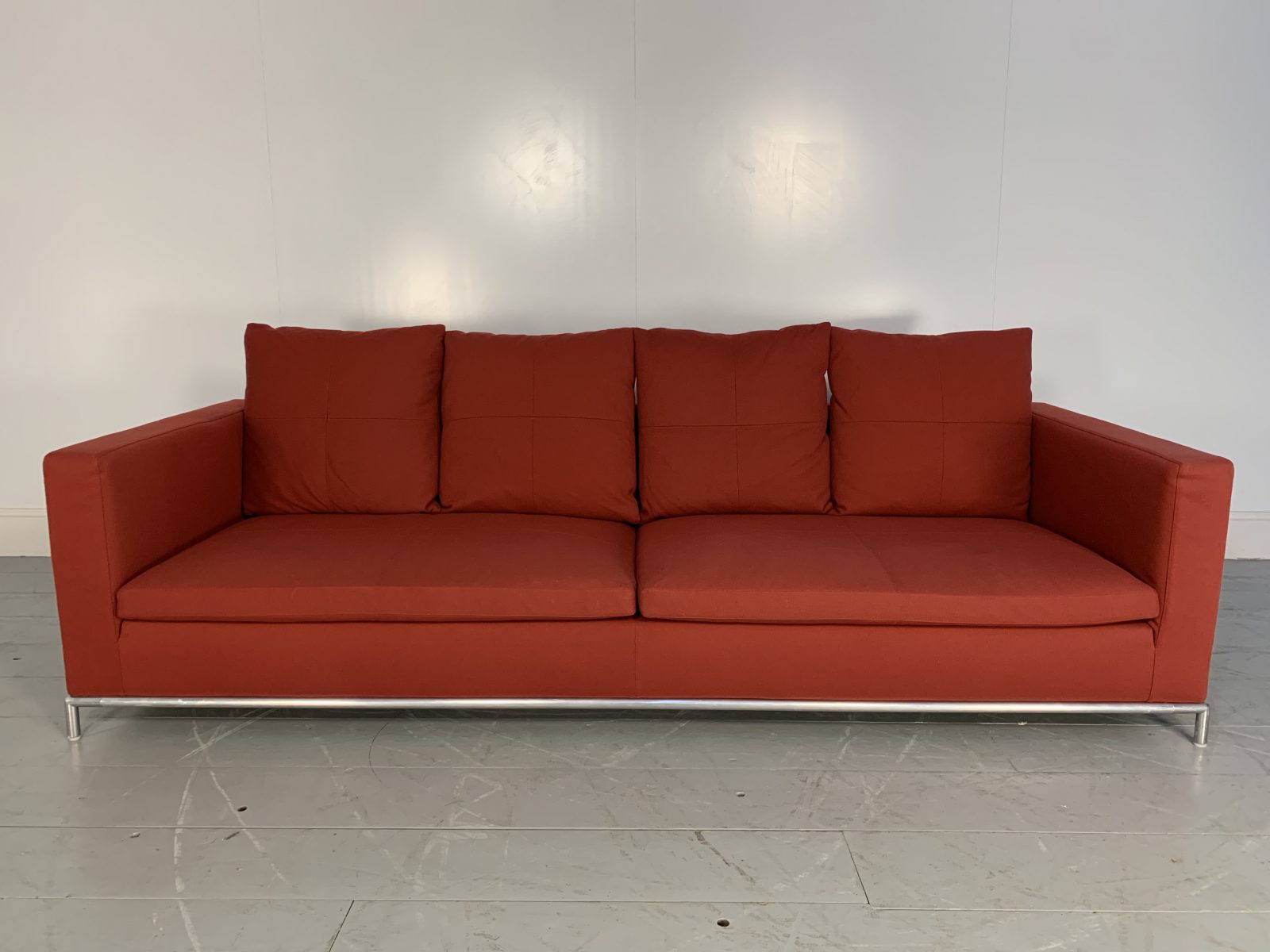 RRP £6000 - Rare Sublime B&B Italia "George" 3-Seat Sofa In Red "Ego ...