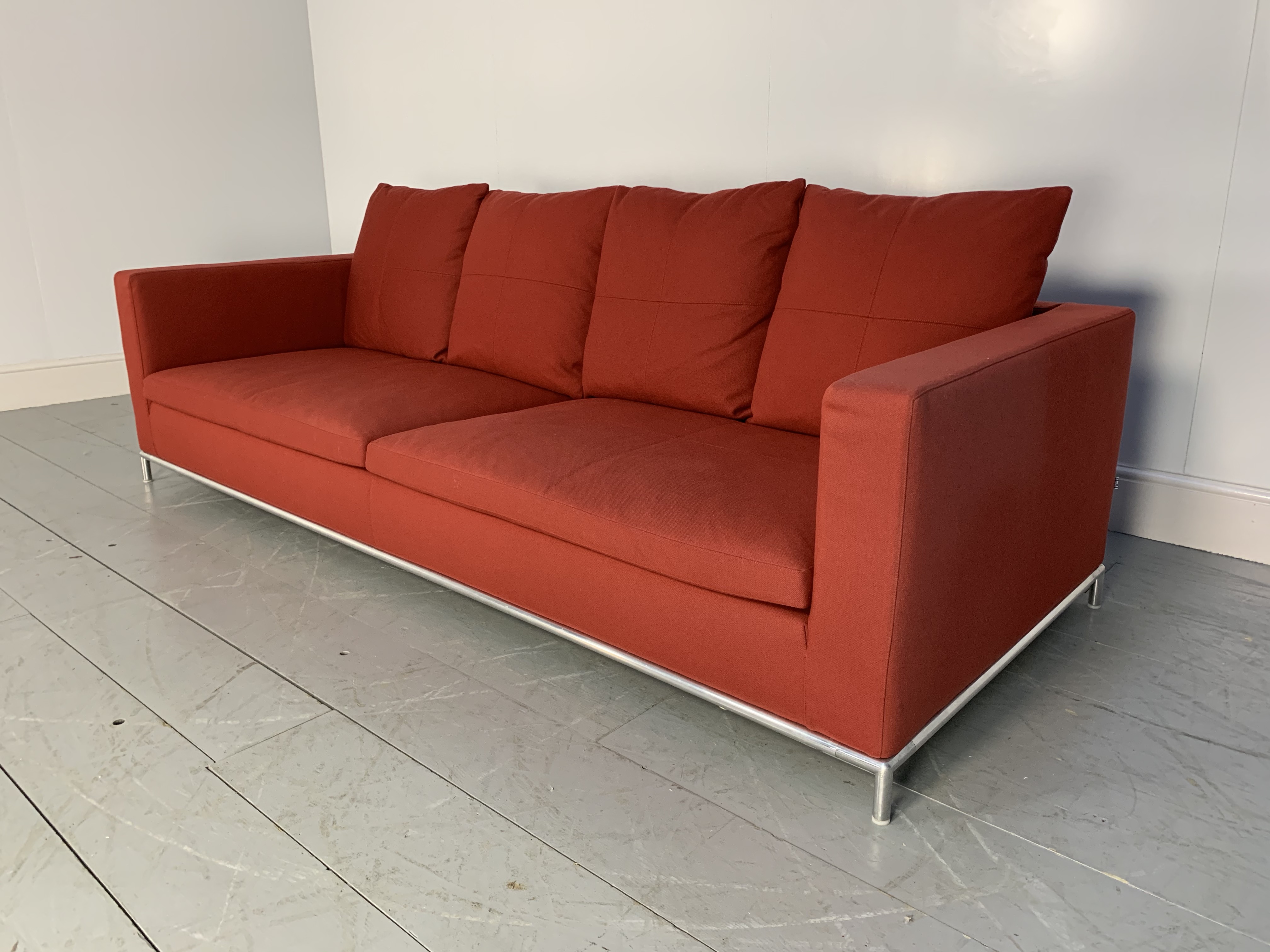 RRP £6000 - Rare Sublime B&B Italia "George" 3-Seat Sofa In Red "Ego ...