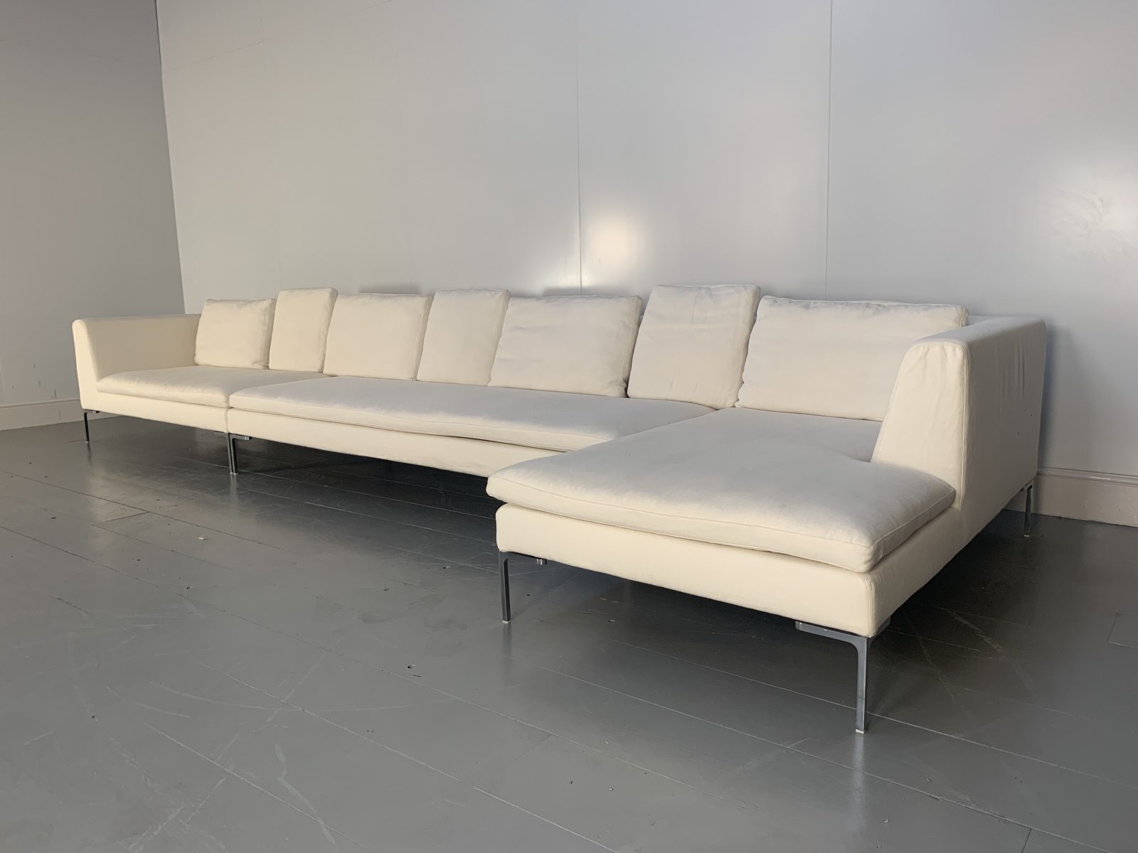 RRP £14,000 - Huge B&B Italia "Charles" L-Shape Sectional Sofa In Ivory ...