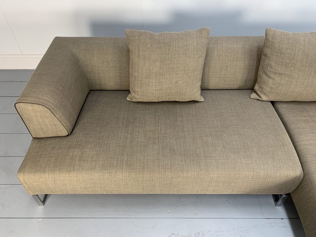 RRP £9000 - B&B Italia "Solo '14" L-Shape Sofa - In Brown Woven-Linen ...