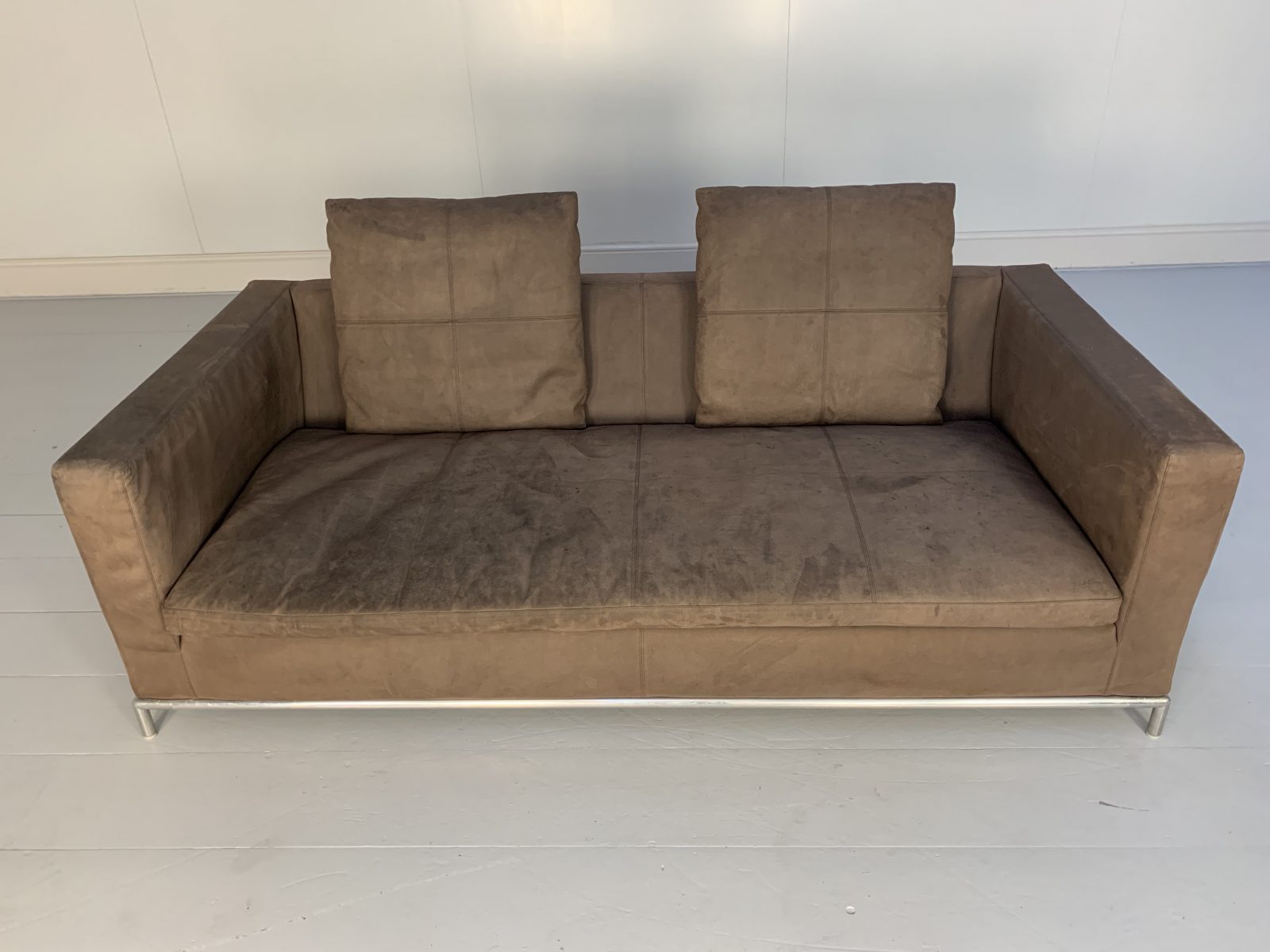 B&B Italia "George" Sofa - 2.5-Seat Sofa In Brown Alcantara Suede ...