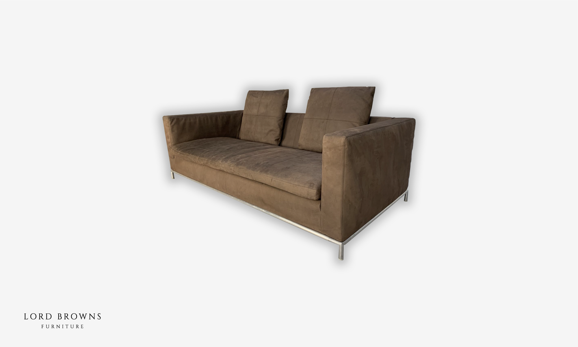 RRP £6000 - Rare Sublime B&B Italia "George" 2.5-Seat Sofa - In Brown ...