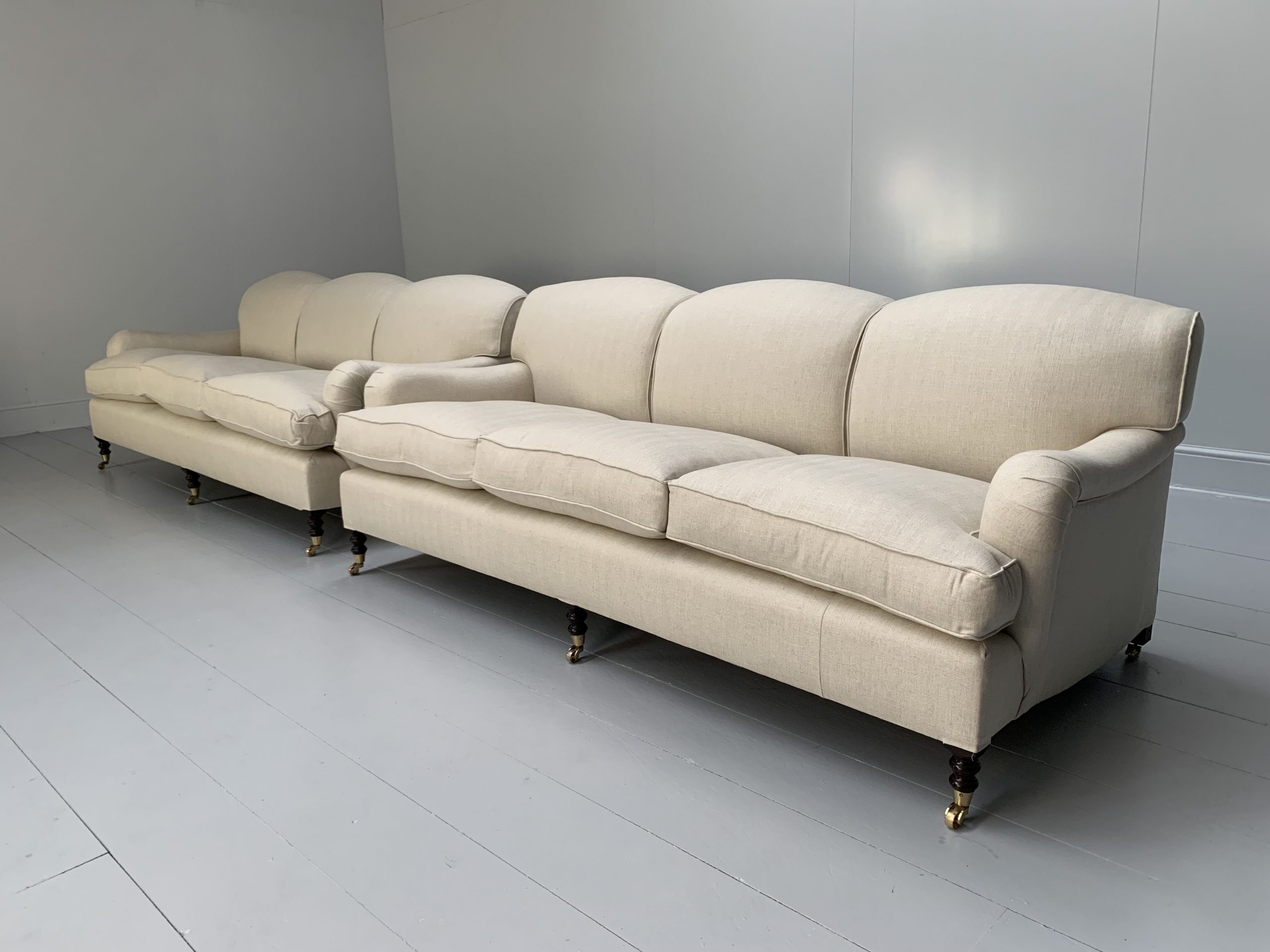 Pair of Smith "Signature" Sofas Medium 3Seat In Herringbone